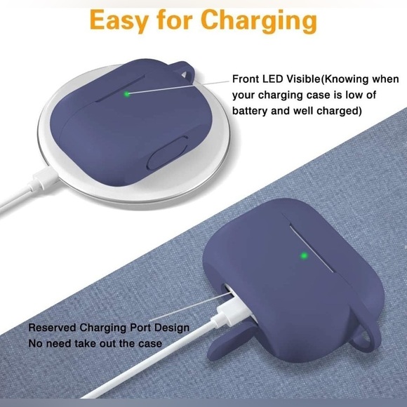 Marge Plus Airpods Pro Case Premium Silicone Front LED Alaskan Blue - Picture 3 of 7